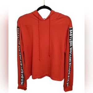 Dirtee Laundry-"Red Love" Long Sleeve Hoodie Sweater. Juniors XL or Misses L